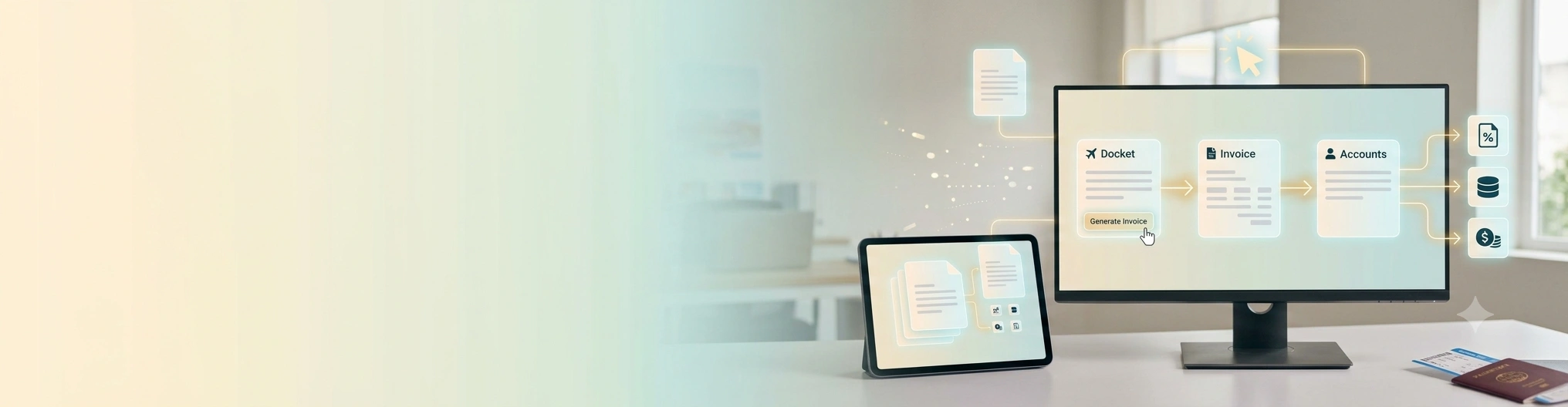 Travel docket converted to invoice and exported to accounting software